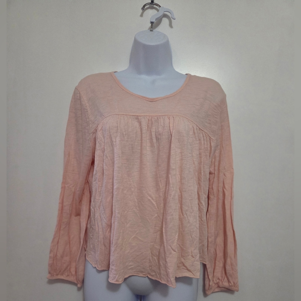 Anthropologie/T.la Pink Long Sleeve Women's Babydoll Top Medium
